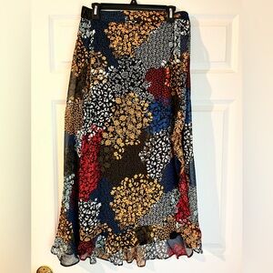 Maurices Floral Maxi‎ Skirt with Ruffled Details